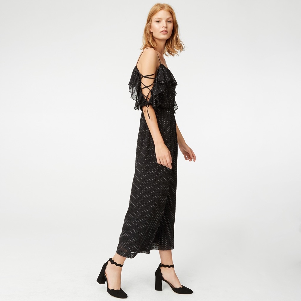 Club Monaco Kymbrah Jumpsuit in Black Pin Dot